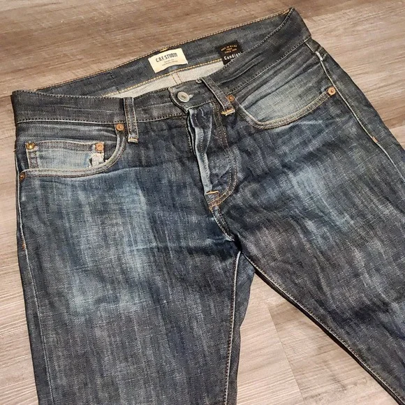 Circle of Friends Jeans Mens 28x27 Blue Selvedge Candiani Italy‎ Distressed - Picture 2 of 16